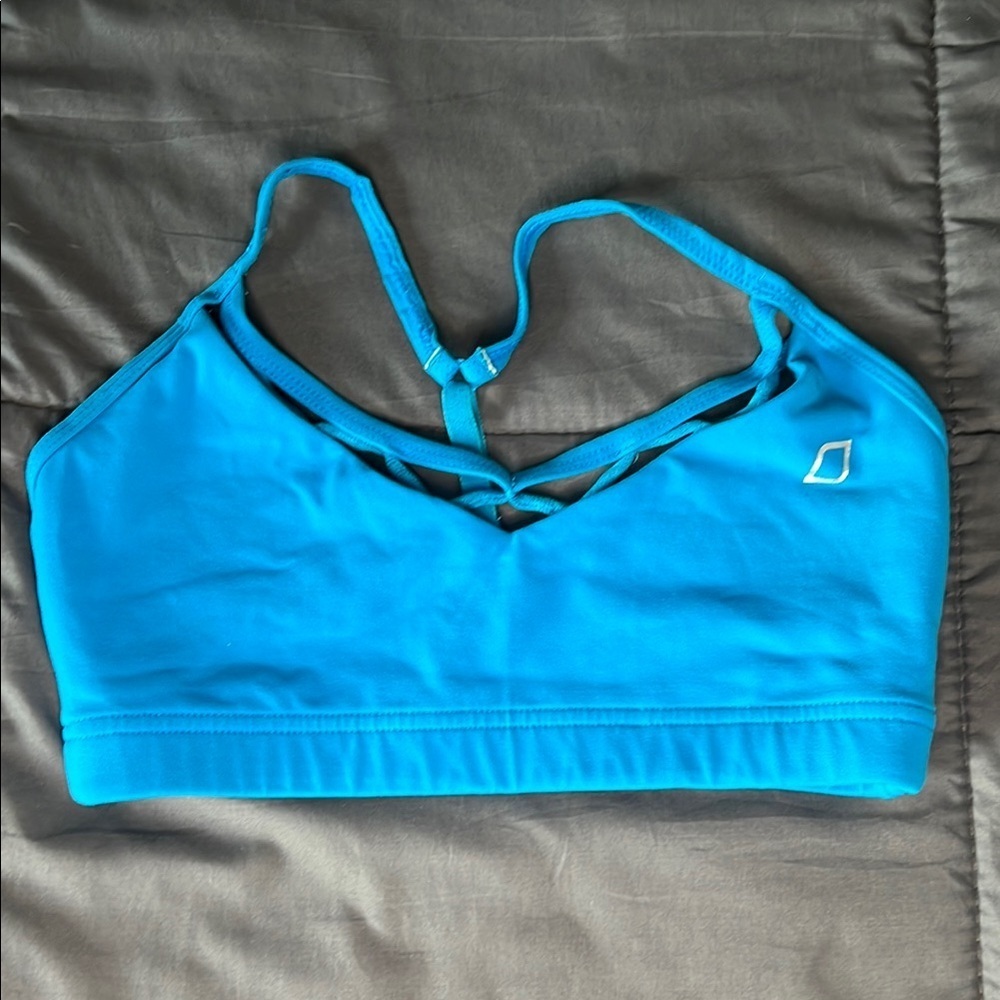 Lorna Jane Strappy Sports Bra Blue Size XS